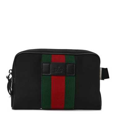 GUCCI Canvas Web Slim Belt Bag Black - image 1