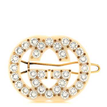 GUCCI Resin Crystal Embellished GG Hair Clip