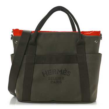 HERMES Toile Sac De Pansage Groom Kaki Feu