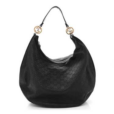 GUCCI Guccissima Large GG Twins Hobo Black