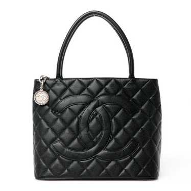 CHANEL Caviar Quilted Medallion Tote Black