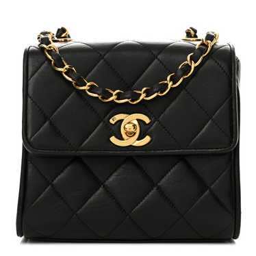 CHANEL Lambskin Quilted Mini Square Flap Black - image 1