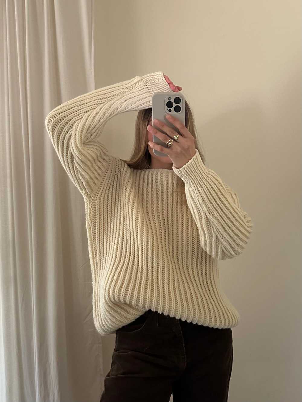 Vintage Boatneck Cream Knit - image 2