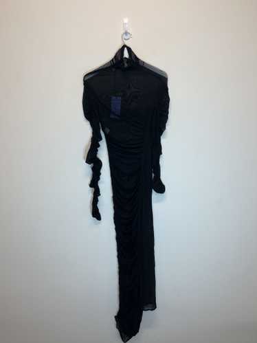 Mugler Semi Sheer Long Drape Dress