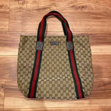 GUCCI 189669 Sherry Line Tote Bag Handbag