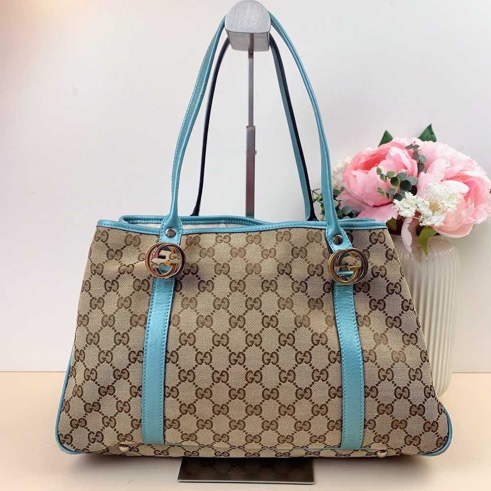 GUCCI Cloth Tote Shoulder Bag - image 1