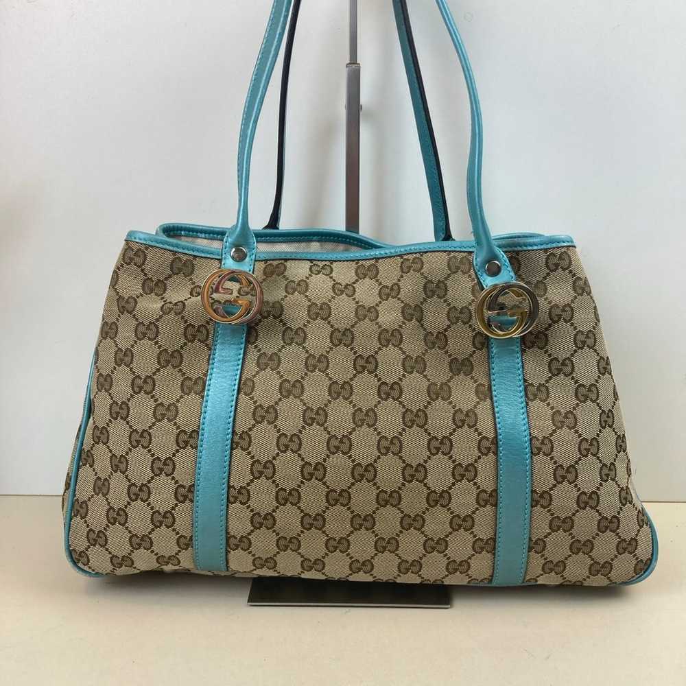 GUCCI Cloth Tote Shoulder Bag - image 2