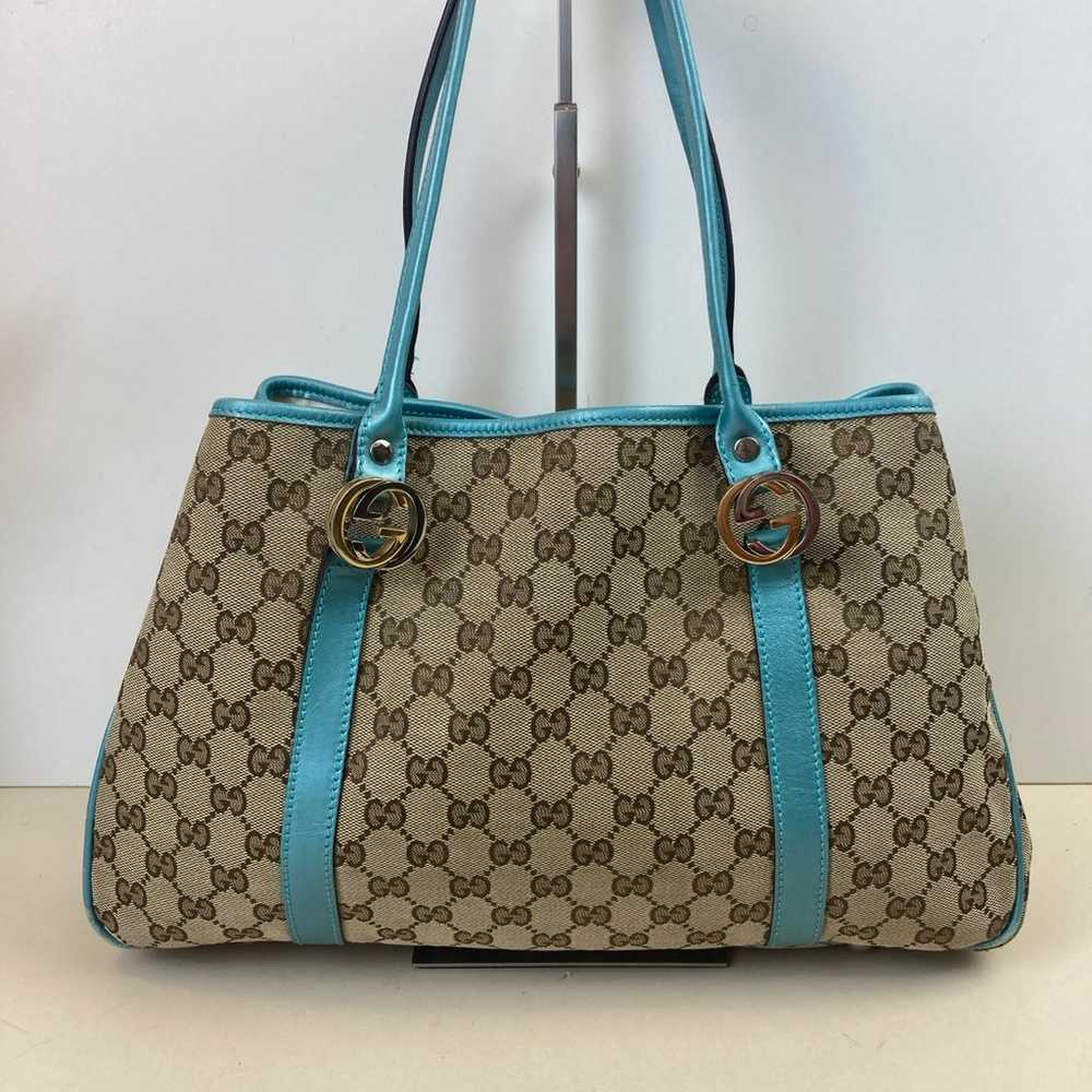 GUCCI Cloth Tote Shoulder Bag - image 3