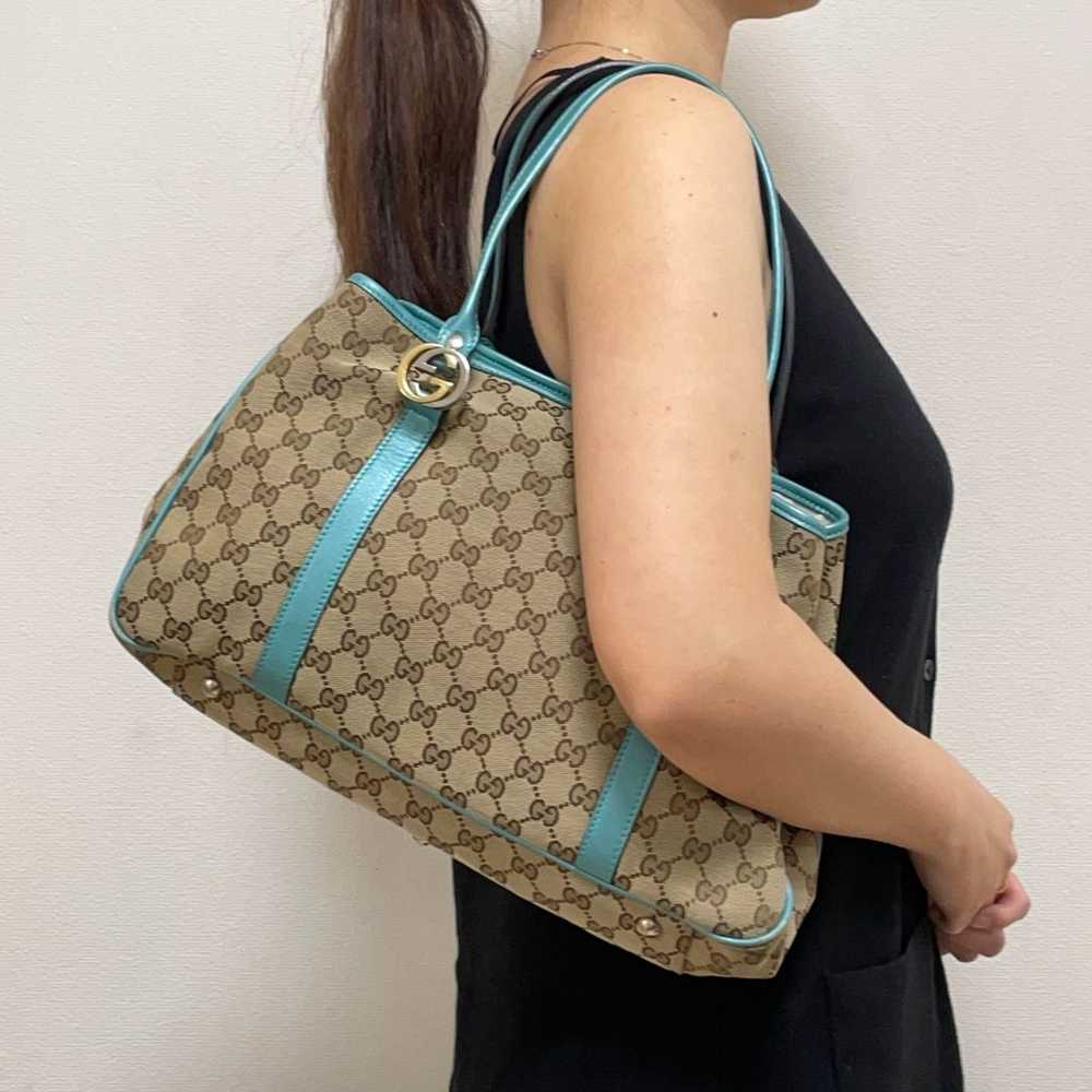 GUCCI Cloth Tote Shoulder Bag - image 4