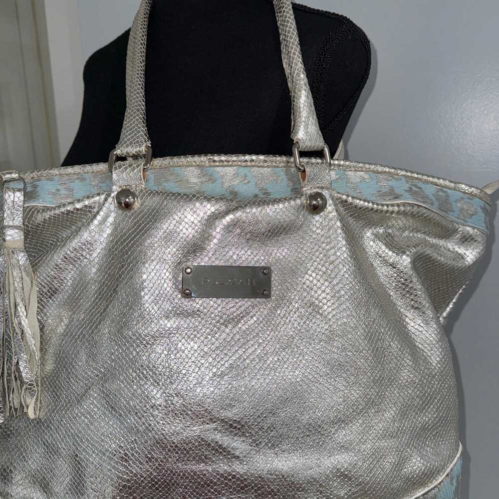 Policati silver Italian leather hobo bag - image 7