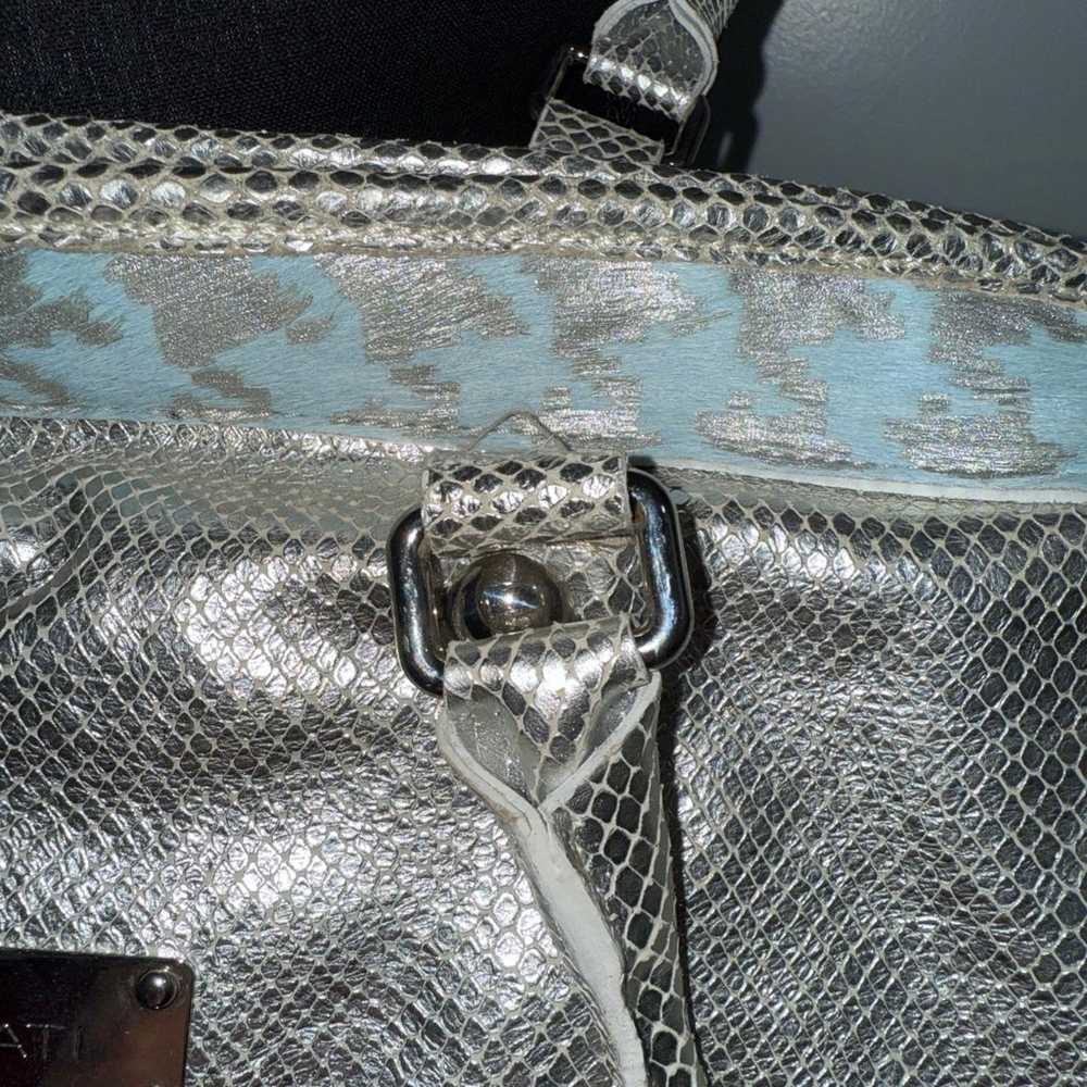 Policati silver Italian leather hobo bag - image 9