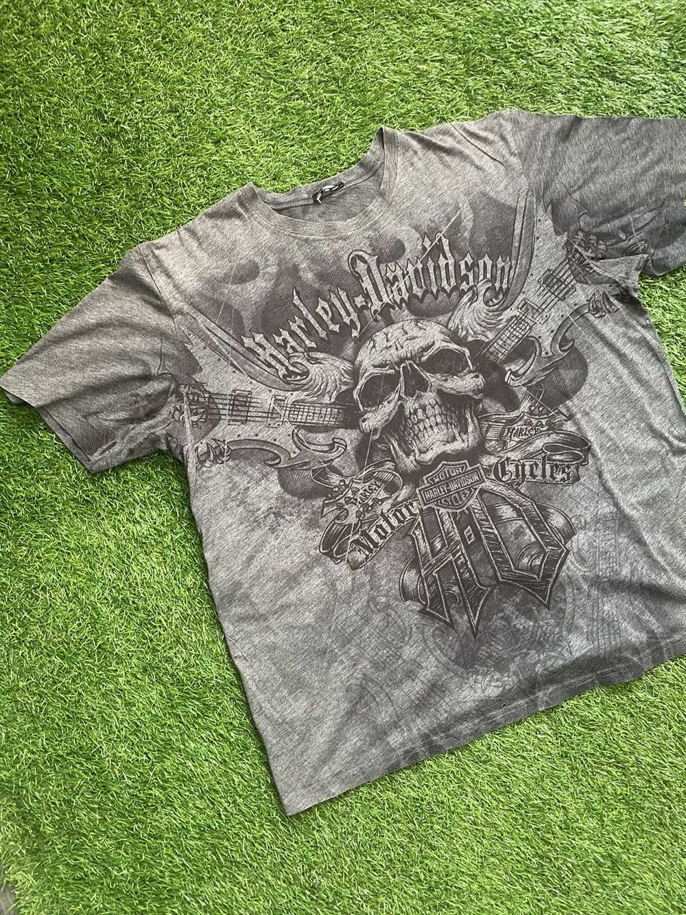 Harley Davidson × Vintage Y2K AOP Skull Harley Da… - image 3