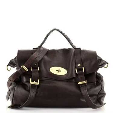 MULBERRY Alexa Satchel Purse Leather Handbag Choco