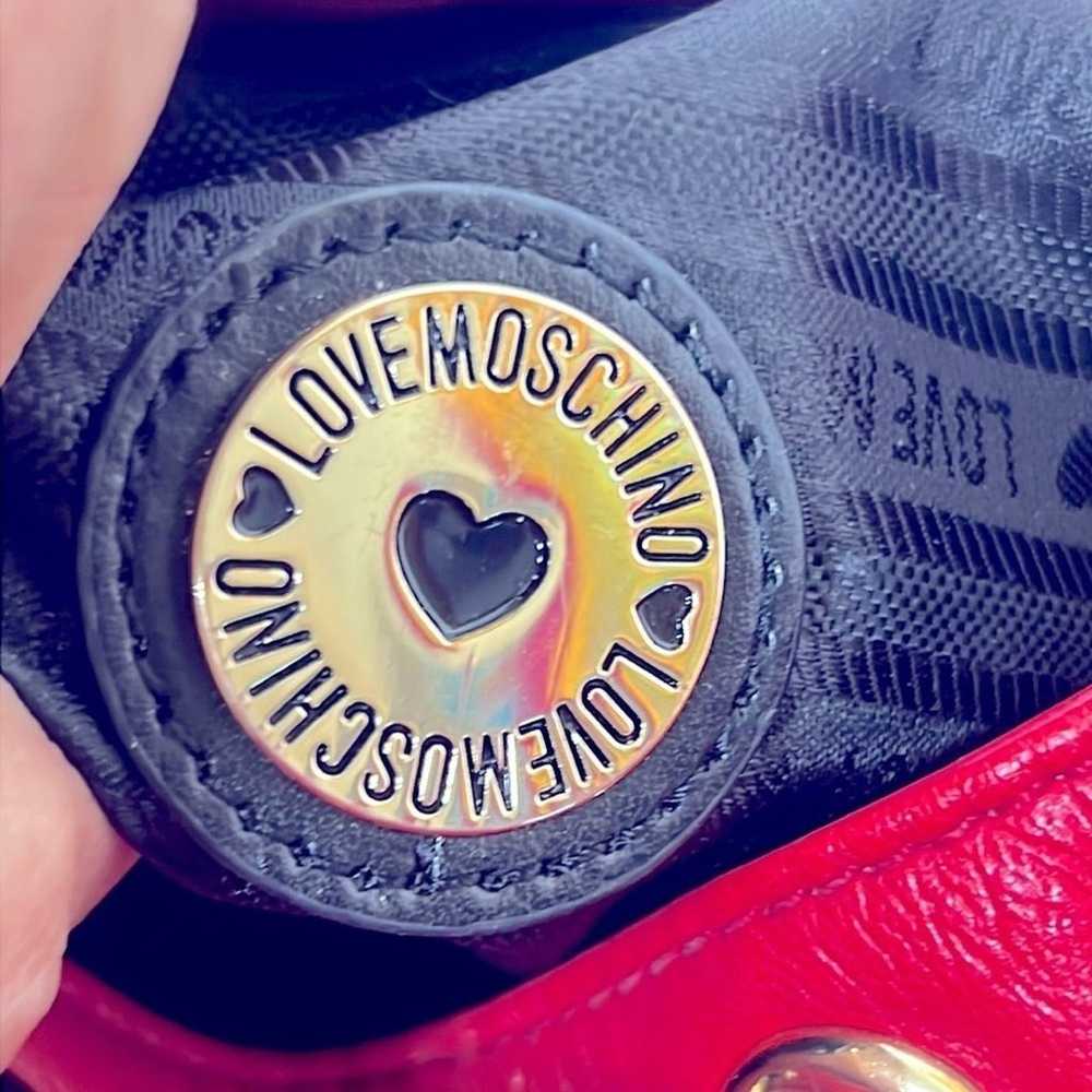 LOVE MOSCHINO l Red Quilt Draw String Bucket Bag … - image 2