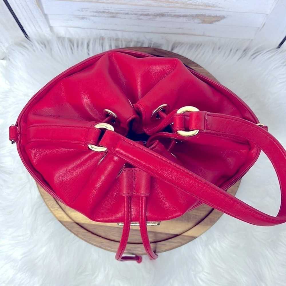 LOVE MOSCHINO l Red Quilt Draw String Bucket Bag … - image 6