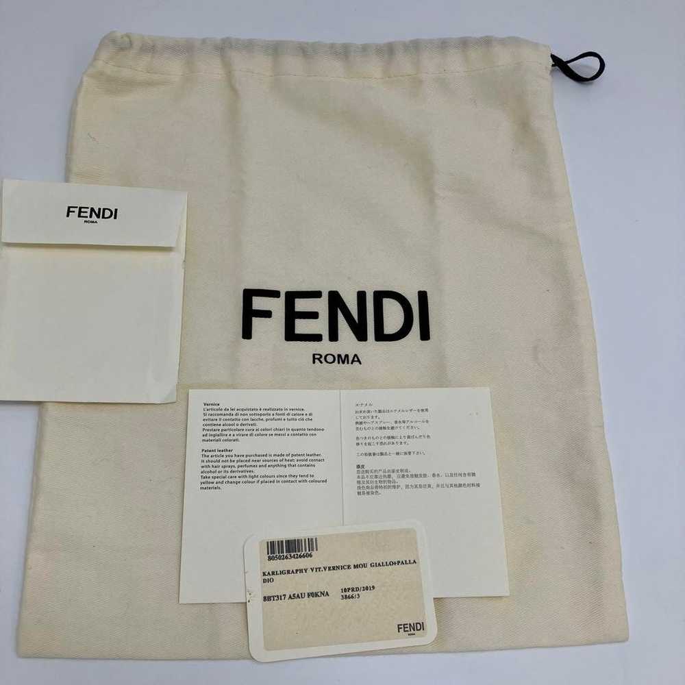 FENDI Calligraphy Enamel Shoulder Bag Yellow - image 11