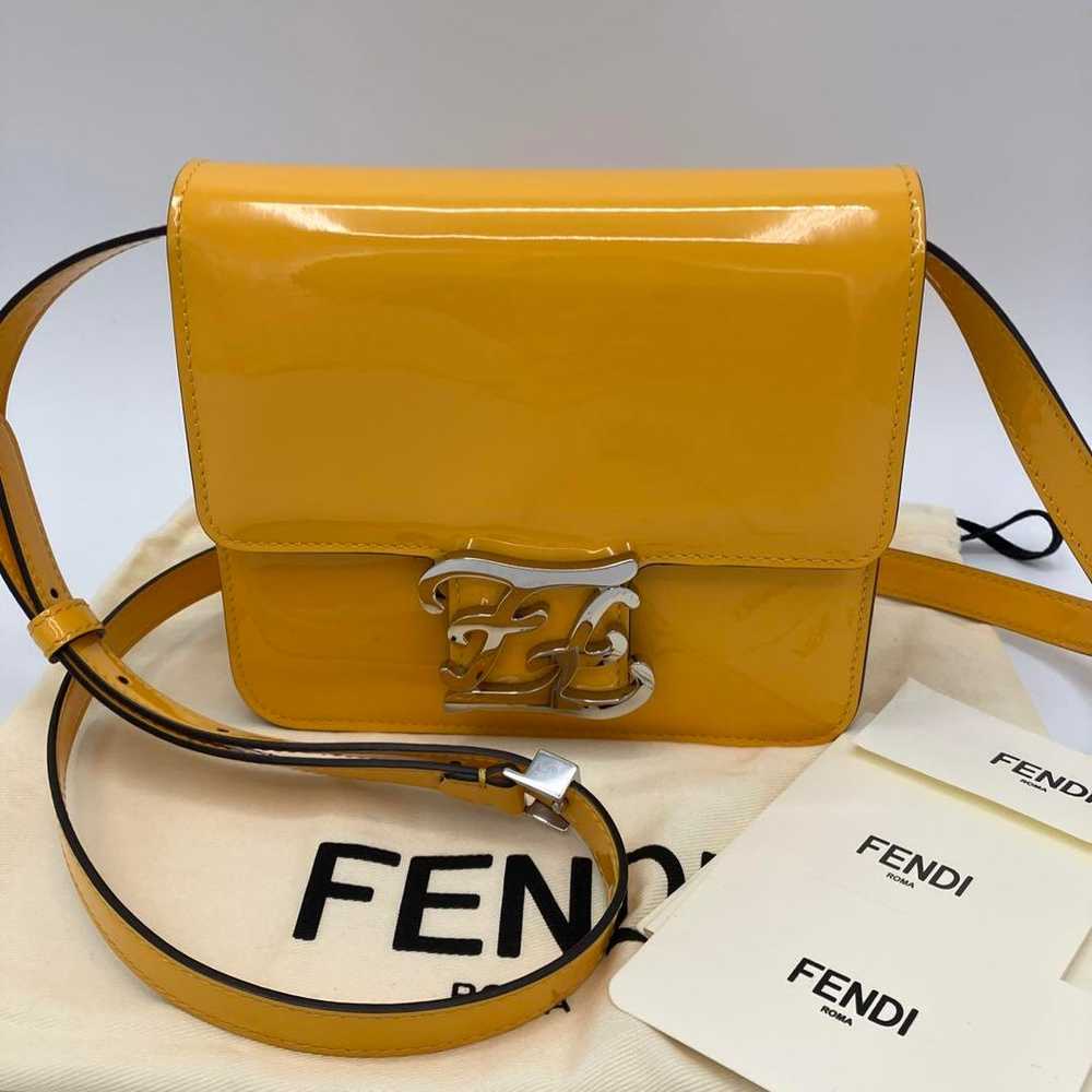 FENDI Calligraphy Enamel Shoulder Bag Yellow - image 1