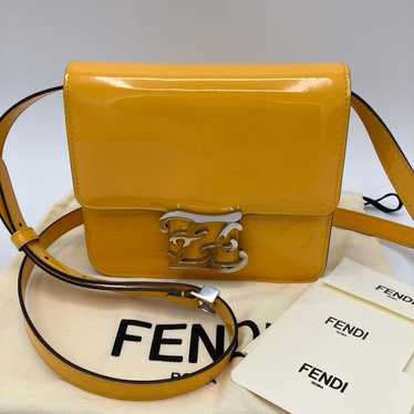 FENDI Calligraphy Enamel Shoulder Bag Yellow - image 1