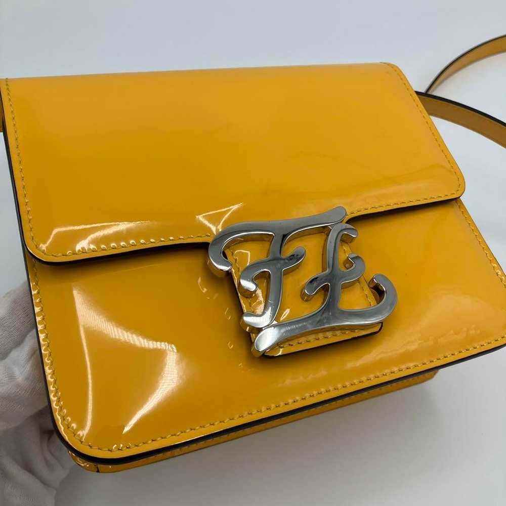 FENDI Calligraphy Enamel Shoulder Bag Yellow - image 2