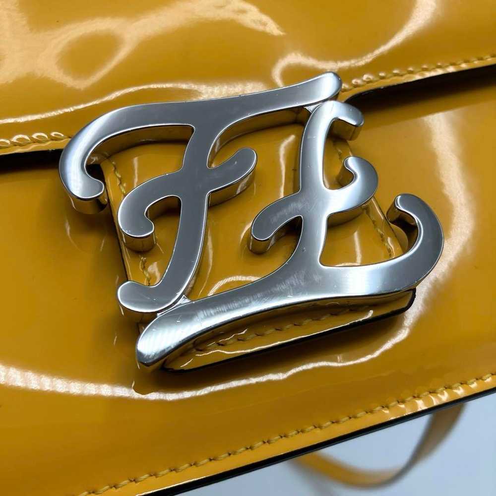 FENDI Calligraphy Enamel Shoulder Bag Yellow - image 7