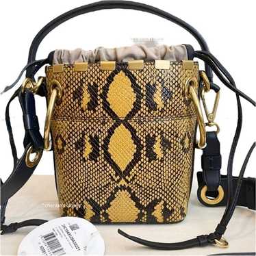 Chloe Python Embossed Calfskin Mini Roy Bucket Bag