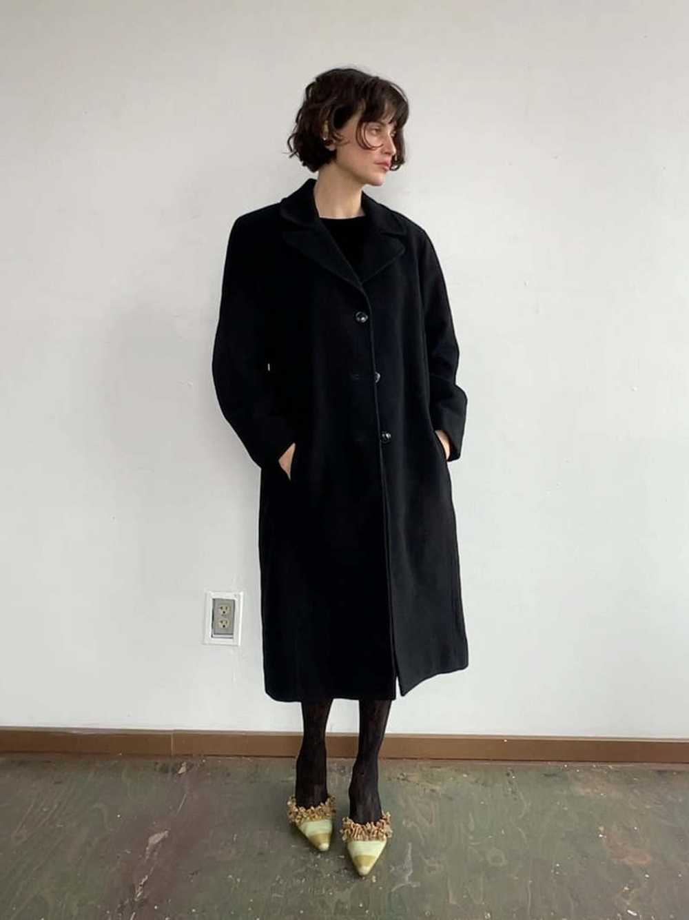 Vintage Classic Cashmere Blend Coat - Black - image 1