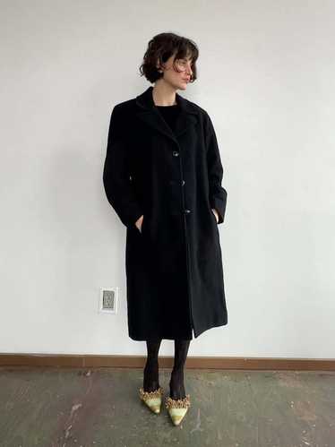 Vintage Classic Cashmere Blend Coat - Black - image 1