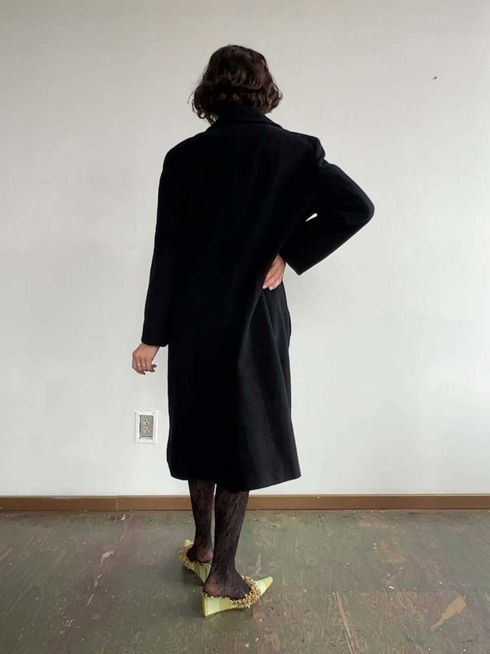 Vintage Classic Cashmere Blend Coat - Black - image 3