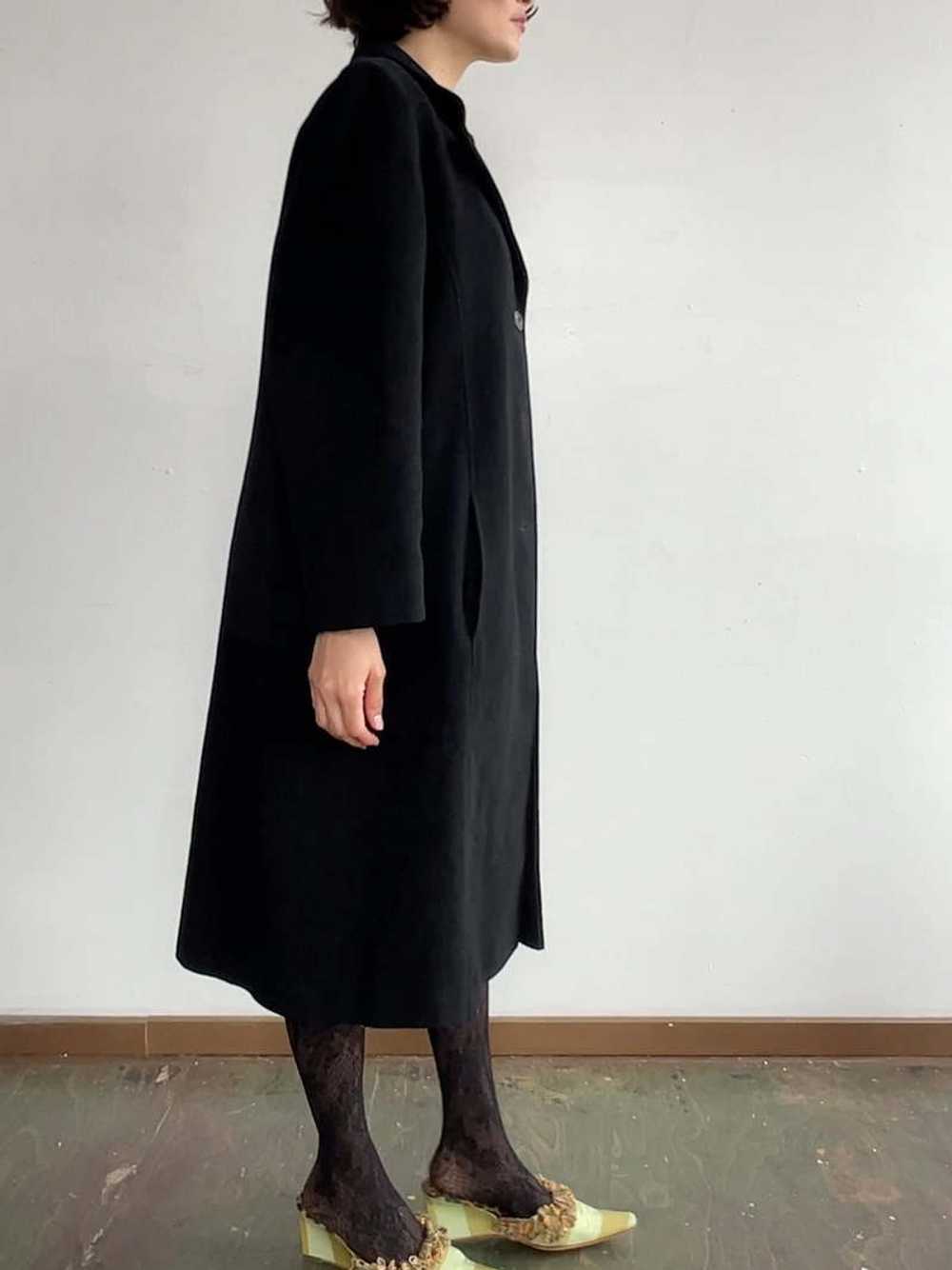 Vintage Classic Cashmere Blend Coat - Black - image 4