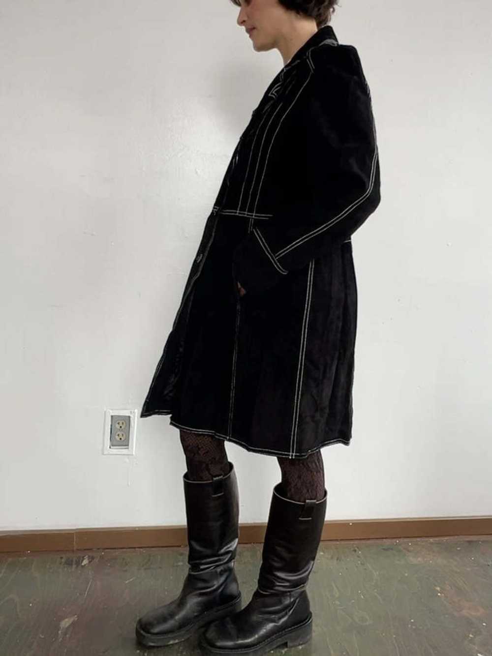 Vintage 90s Suede Coat - Black - image 4