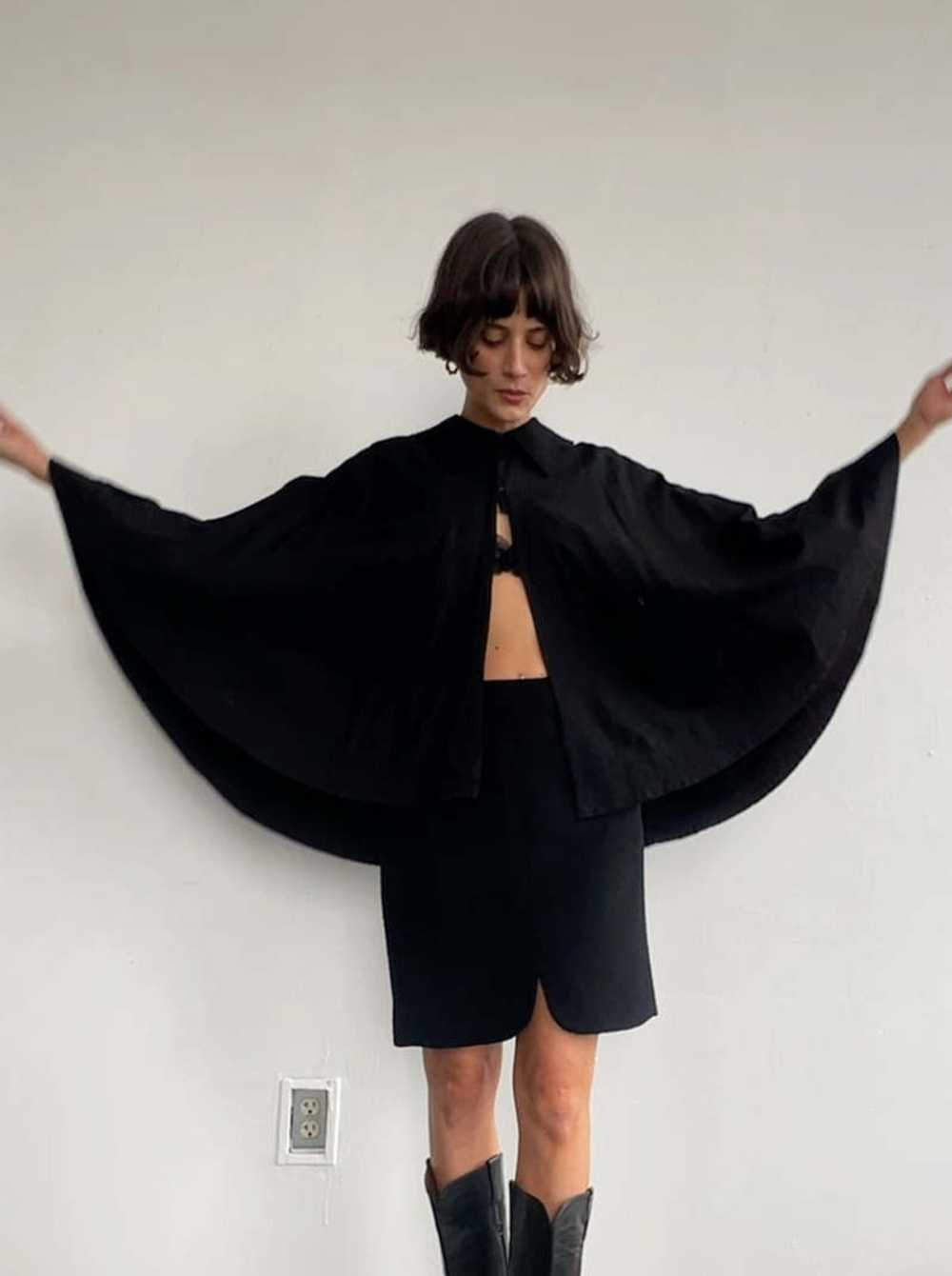 Vintage Victorian Wool Cape - Black - image 5