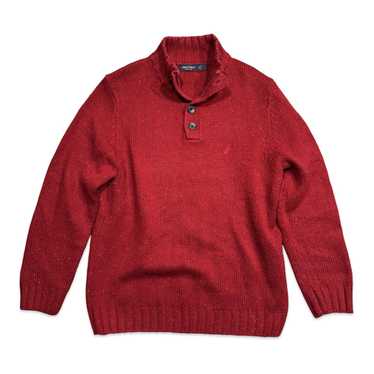 Nautica Nautica Men’s Red Henley Knit Sweater - image 1