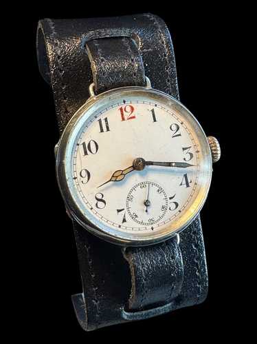 1914 Sterling Silver Gents Trench Watch - image 1