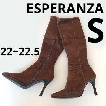 Esperanza Long Boots Suede Boa Brown S (22~22.5cm) - image 1