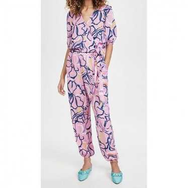 Tanya Taylor outlets Pink Floral Jumpsuit