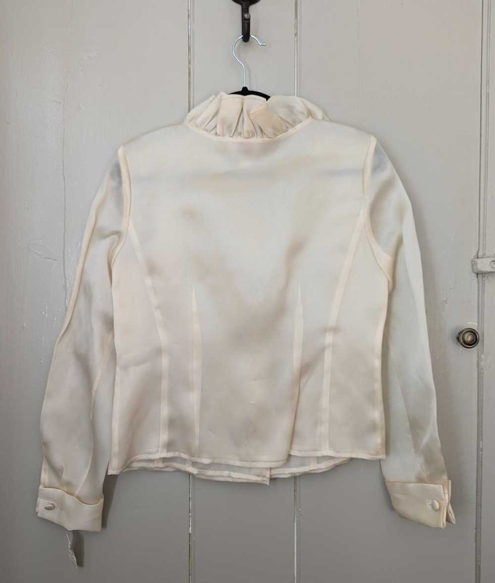 Random Vintage Deadstock 90s Silk Organza Blouse … - image 2