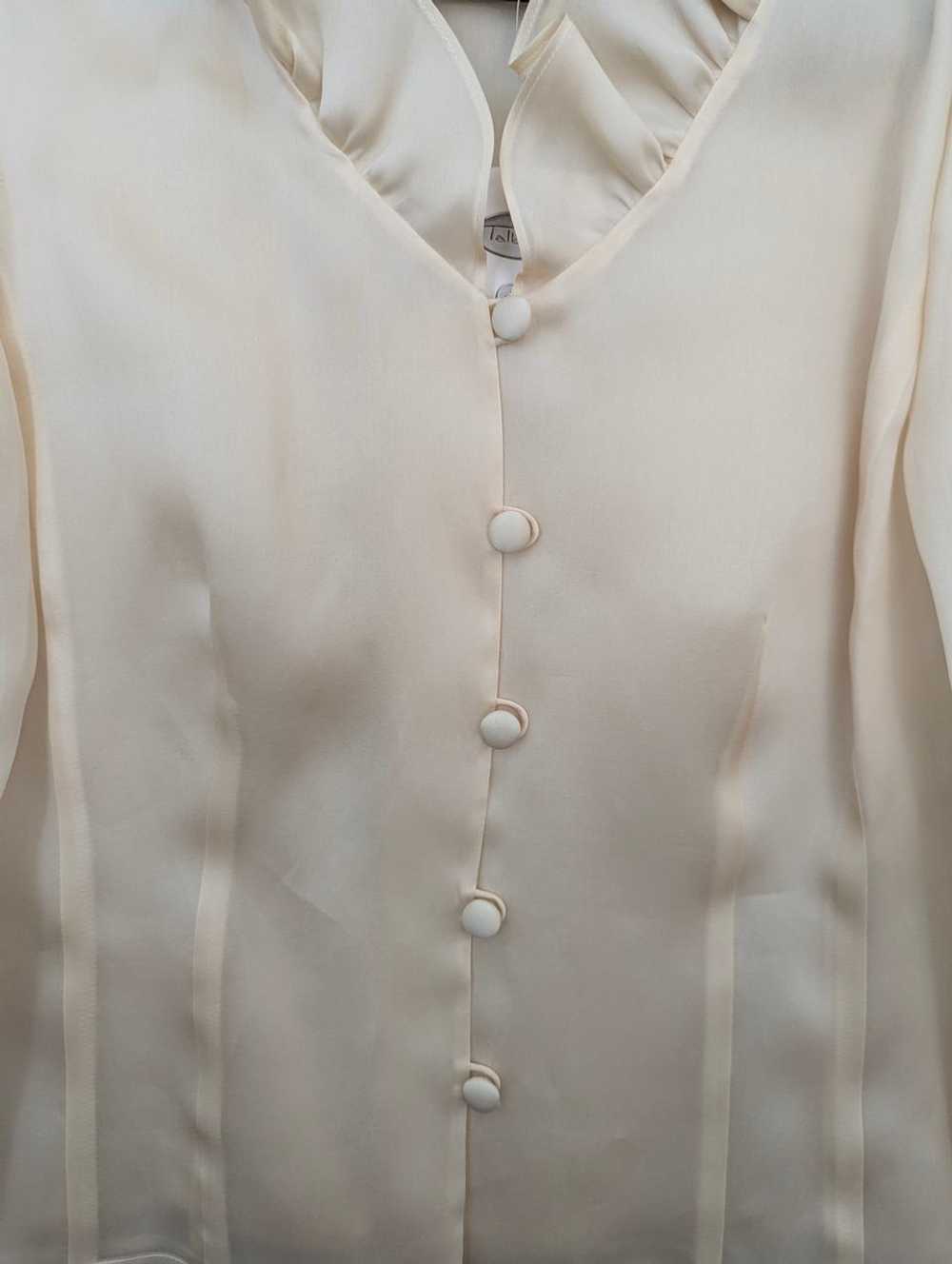 Random Vintage Deadstock 90s Silk Organza Blouse … - image 4