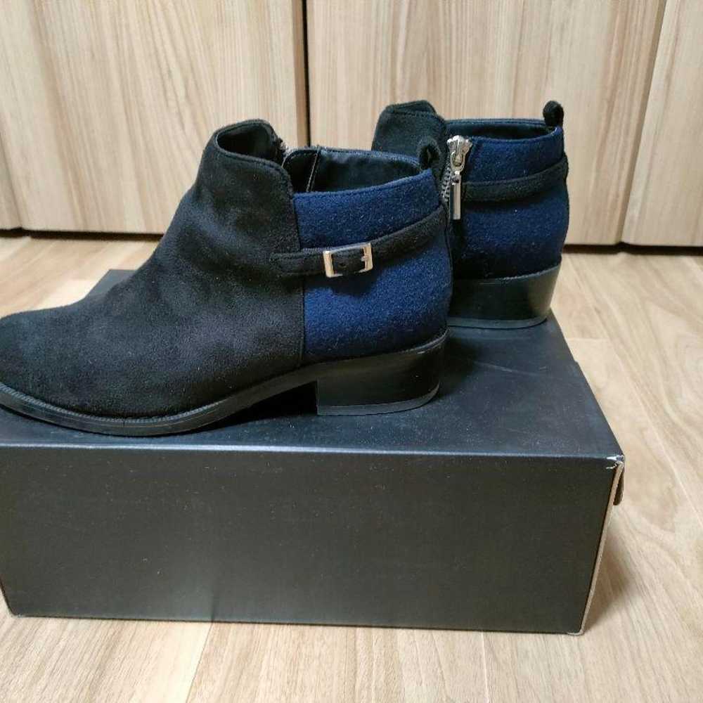 Suede short boots, black, navy, size 22.5cm. - image 2