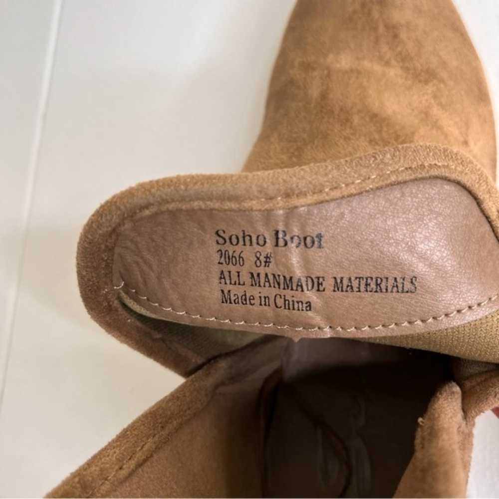 Seven7 Soho Boot Tan Faux Suede Perfed Chelsea Wo… - image 10