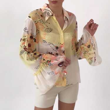 Vintage SEE BY CHLOE Floral Bell Sleeve Blouse - image 1