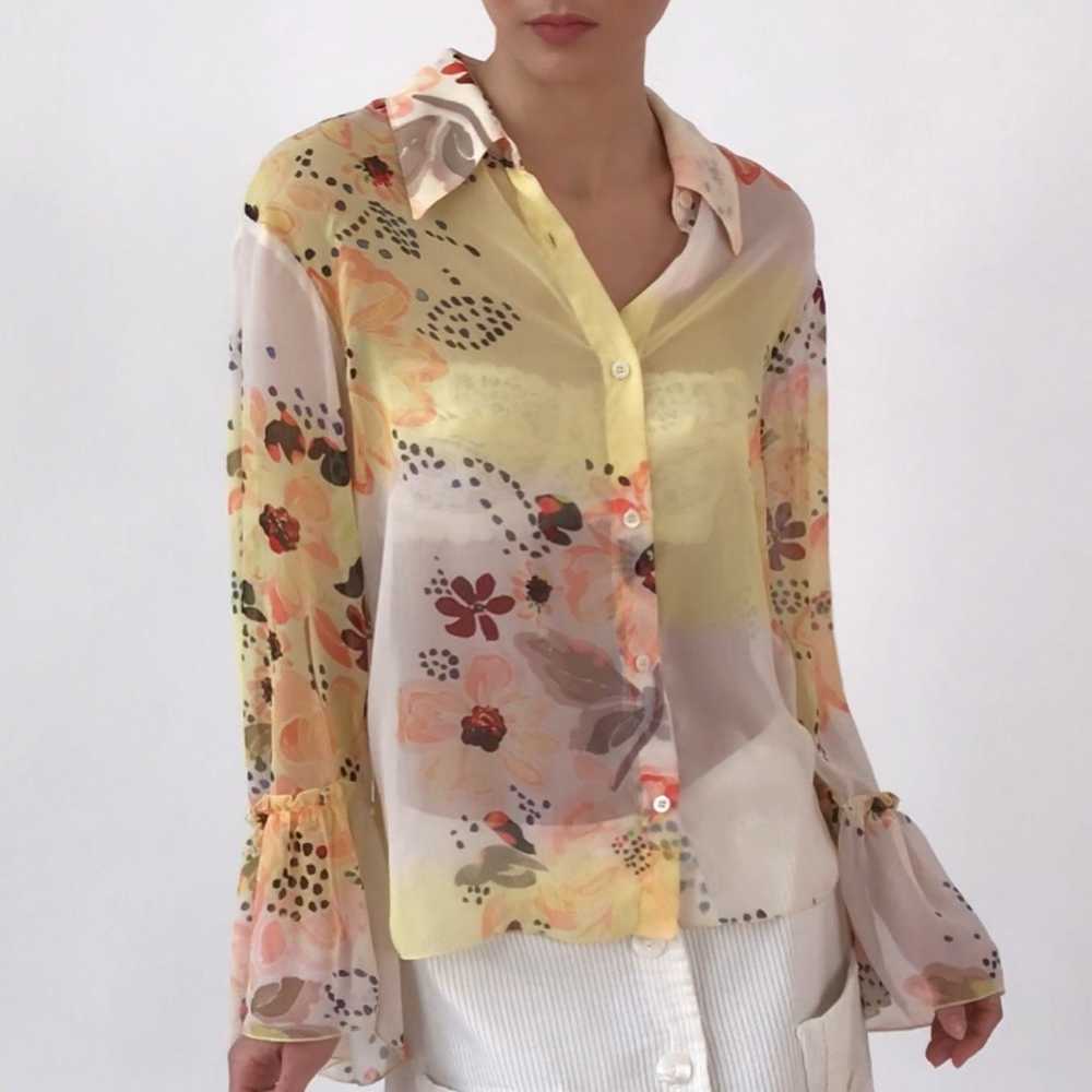 Vintage SEE BY CHLOE Floral Bell Sleeve Blouse - image 2