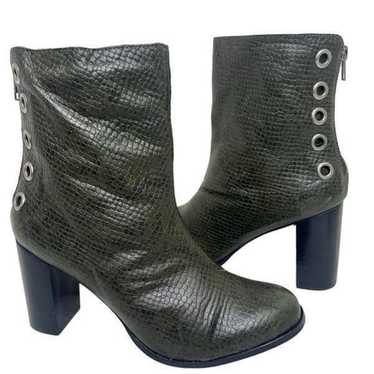 Musse and Cloud Green Reptile Skin Leather Boots … - image 1