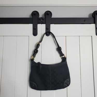 Vintage Coach Black Monogram Shoulder Bag. Good Co