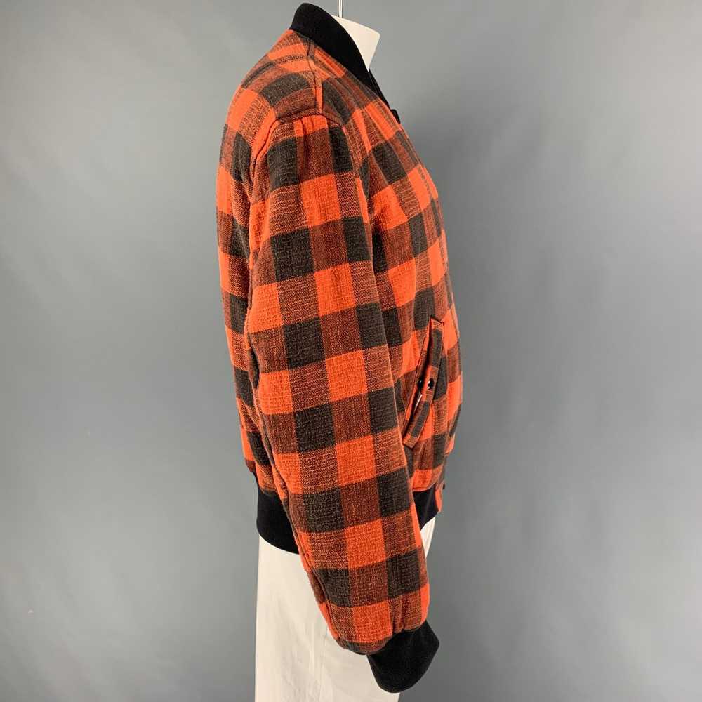 R13 R13 Size M Orange Black Plaid Cotton Reversib… - image 3