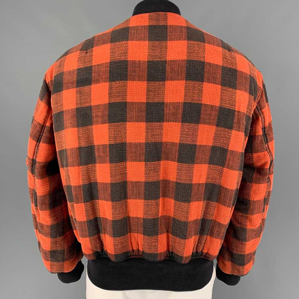 R13 R13 Size M Orange Black Plaid Cotton Reversib… - image 4