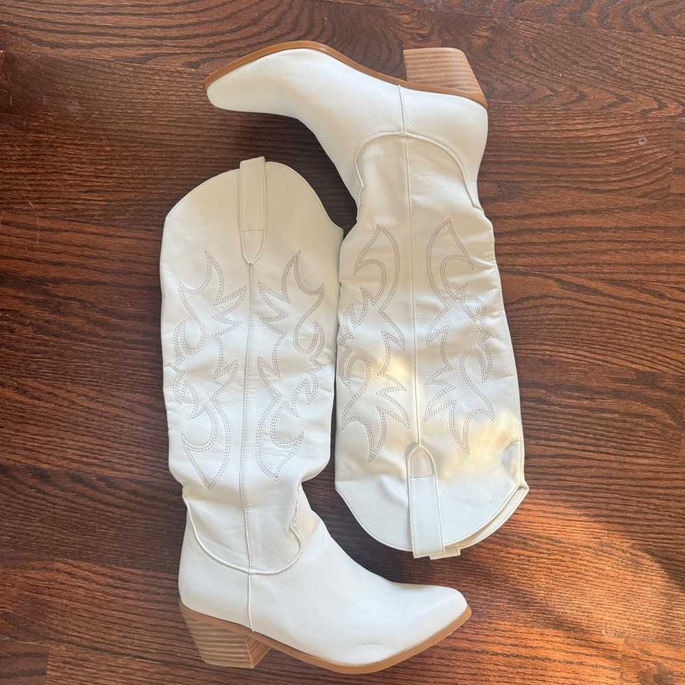 White cowgirl boots NEW size 7 - image 3