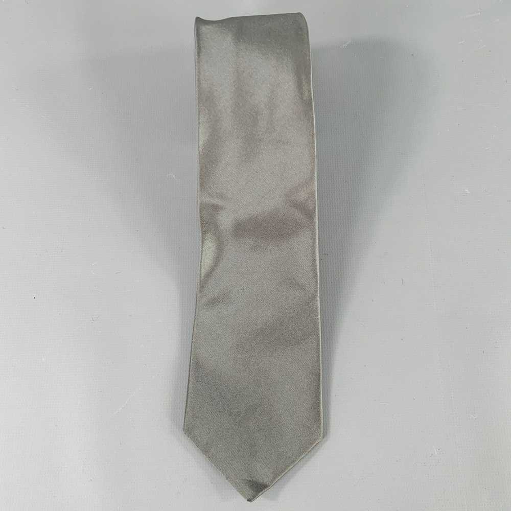 Donna Karan DONNA KARAN Grey Shimmer Silk Tie - image 2