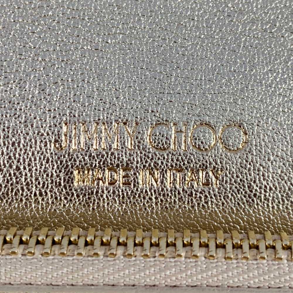 Jimmy Choo JIMMY CHOO Gold Shimmer Leather Metal … - image 5