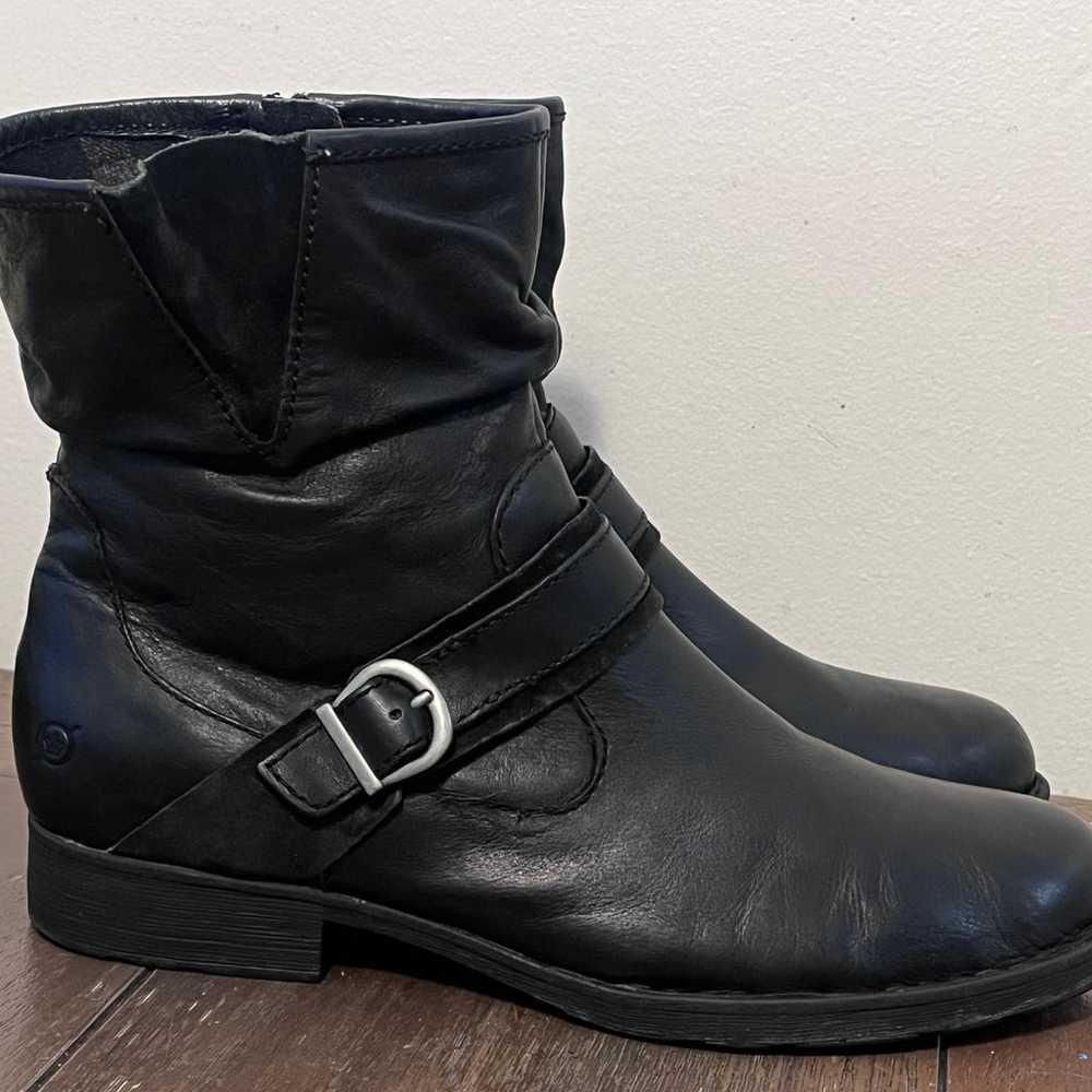 Born Blacl Leather Boots Womens size 11 - image 7