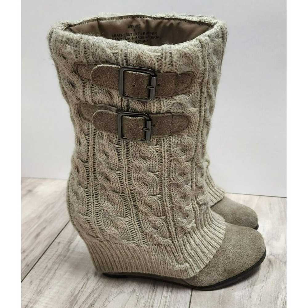 Steve Madden Grunge Aspenn Grey Shrug Wedge Boots… - image 2